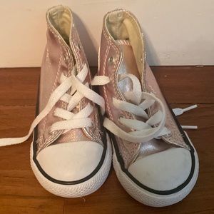 Gold converse toddler  high tops